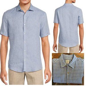 Murano Braid McNutt men's linen gingham button up shirt szM